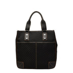 Celine Macadam Handbag Black Canvas Leather