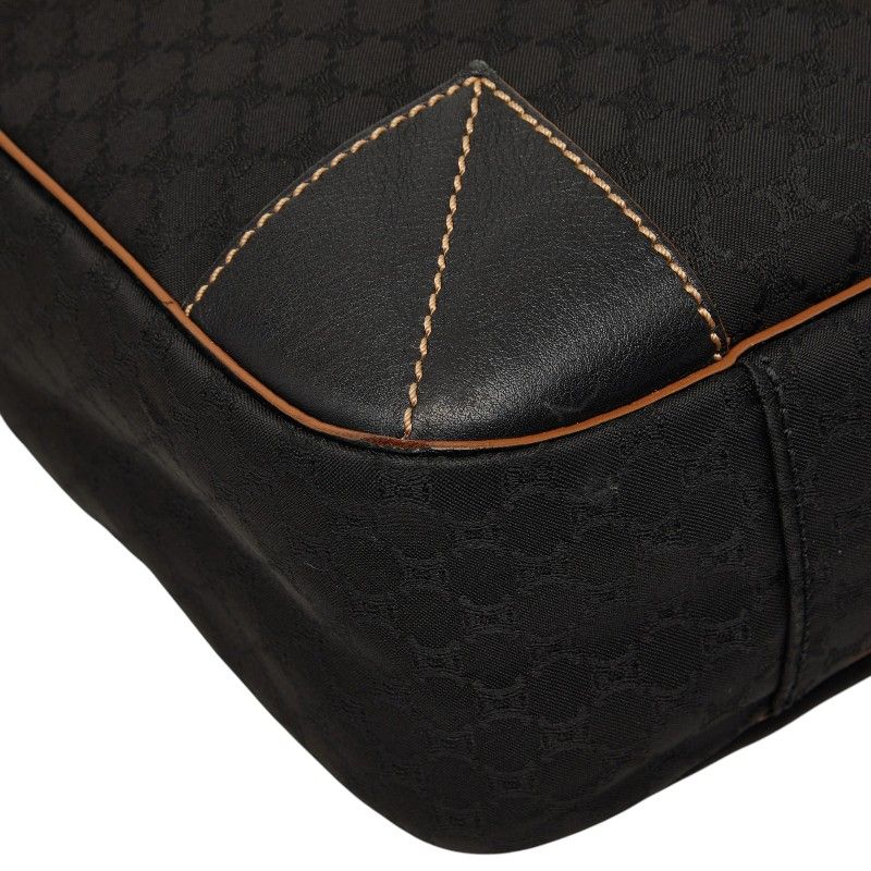 Celine Macadam Handbag Black Canvas Leather — view 5