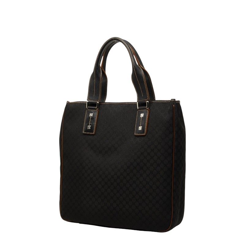 Celine Macadam Handbag Black Canvas Leather — view 2