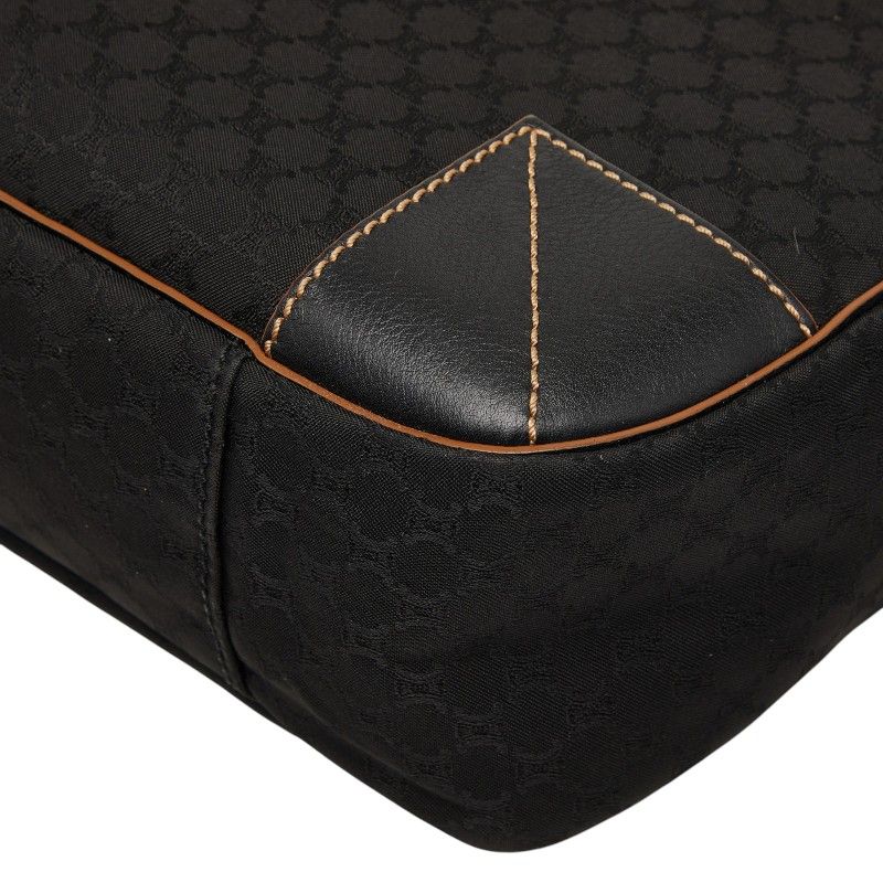 Celine Macadam Handbag Black Canvas Leather — view 4