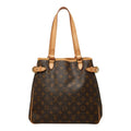 Louis Vuitton Monogram Batignolles Vertical Shoulder Bag Tote Brown Leather