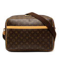Louis Vuitton Monogram Reporter GM Crossbody Shoulder Bag Brown Leather