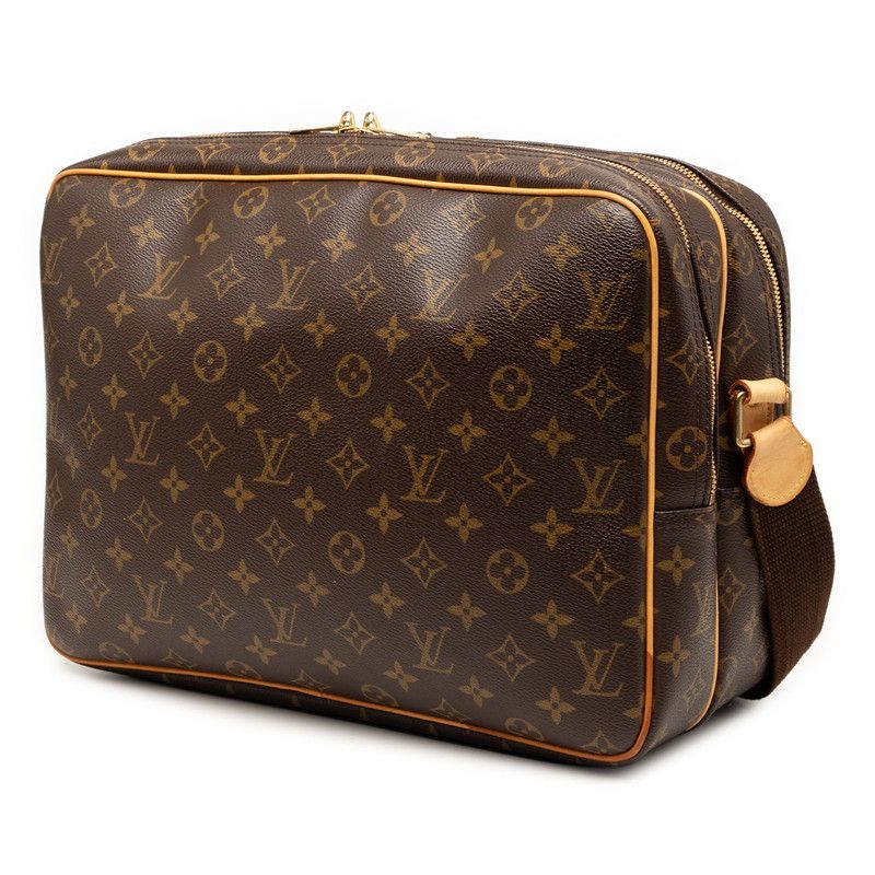 Louis Vuitton Monogram Reporter GM Crossbody Shoulder Bag Brown Leather — view 2