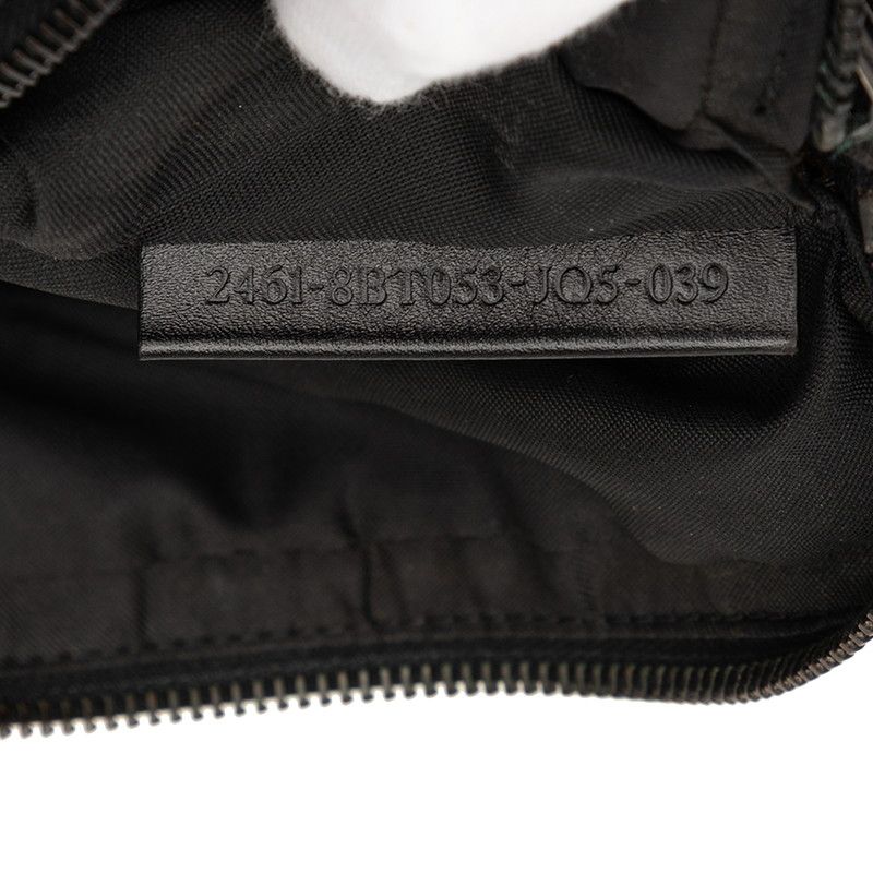 Fendi Zucchino Crossbody Shoulder Bag Black Canvas Leather — view 6