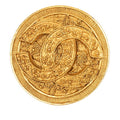 Chanel CC Logo Round Brooch Gold Plated