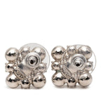 Chanel CC Logo Earrings Silver Rhinestone Plated — view 2