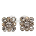 Chanel CC Logo Earrings Silver Rhinestone Plated