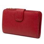 Prada Logo Bifold Wallet Red Saffiano Leather — view 2
