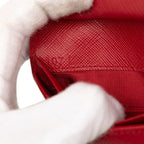 Prada Logo Bifold Wallet Red Saffiano Leather — view 7