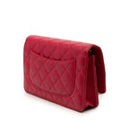 Chanel 2.55 CC Logo Quilted Chain Wallet Shoulder Bag Red Caviar Leather — view 2