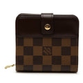 Louis Vuitton Damier Compact Zip Bifold Wallet Ebene Brown Leather