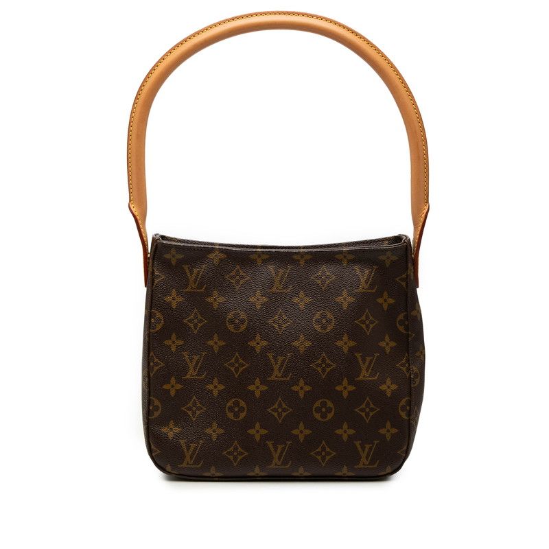 Louis Vuitton Monogram Looping MM Shoulder Bag Brown Leather
