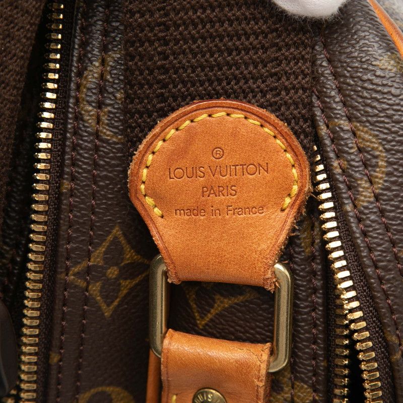 Louis Vuitton Monogram Reporter GM Crossbody Shoulder Bag Brown Leather — view 5