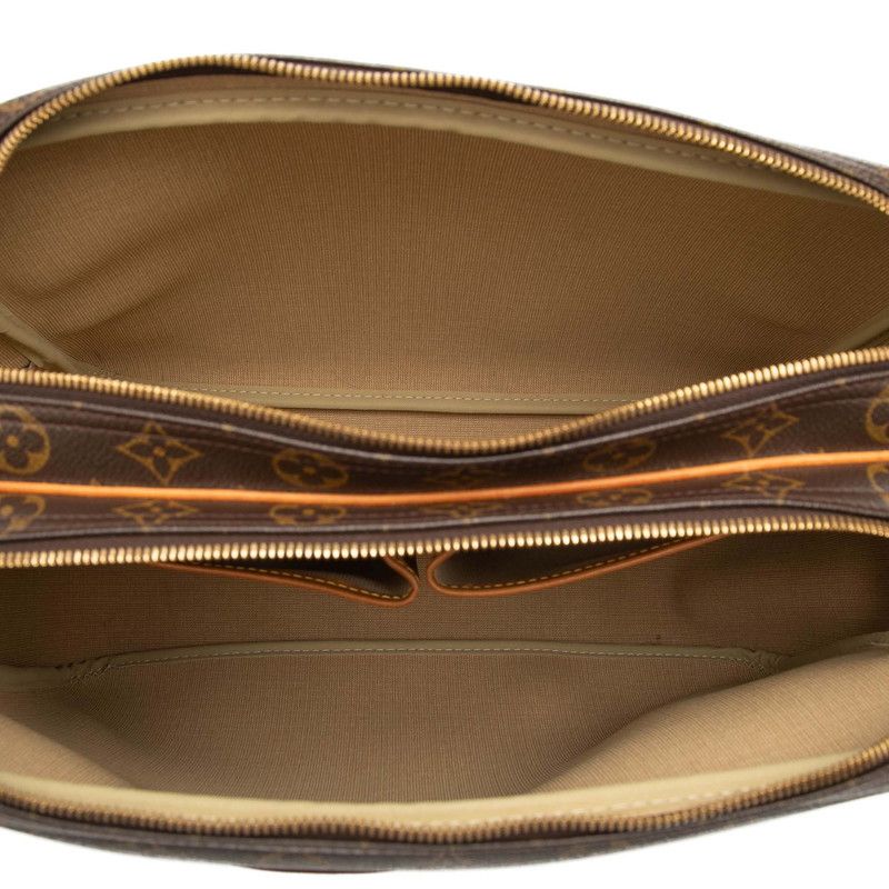 Louis Vuitton Monogram Reporter GM Crossbody Shoulder Bag Brown Leather — view 4