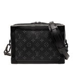Louis Vuitton Monogram Eclipse Soft Trunk Crossbody Shoulder Bag Black Gray