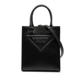 Prada Triangle Logo Mini 2-Way Shoulder Bag Black Leather