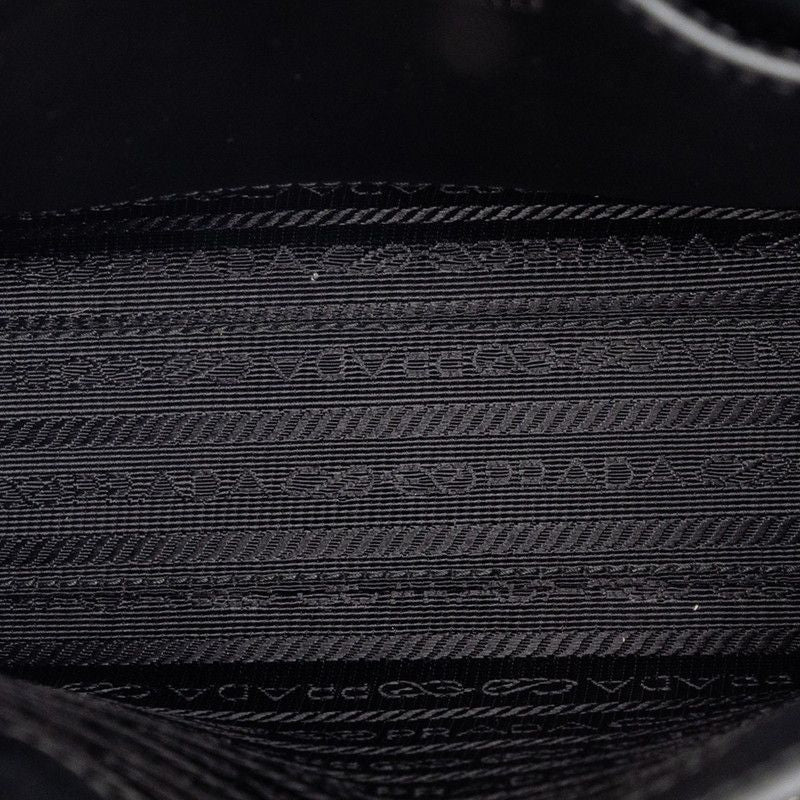 Prada Triangle Logo Mini 2-Way Shoulder Bag Black Leather — view 4