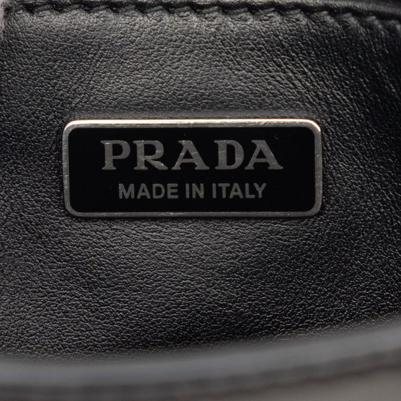 Prada Triangle Logo Mini 2-Way Shoulder Bag Black Leather — view 5