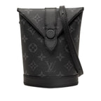 Louis Vuitton Monogram Eclipse Envelope Pouch Shoulder Bag Black Gray Leather