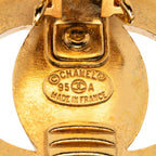 Chanel CC Logo Turnlock Vintage Earrings Gold Plated — view 3