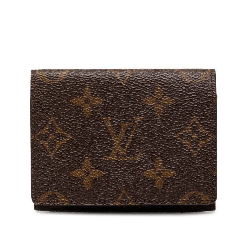 Louis Vuitton Monogram Envelope Carte de Visite Card Case Business Holder Brown