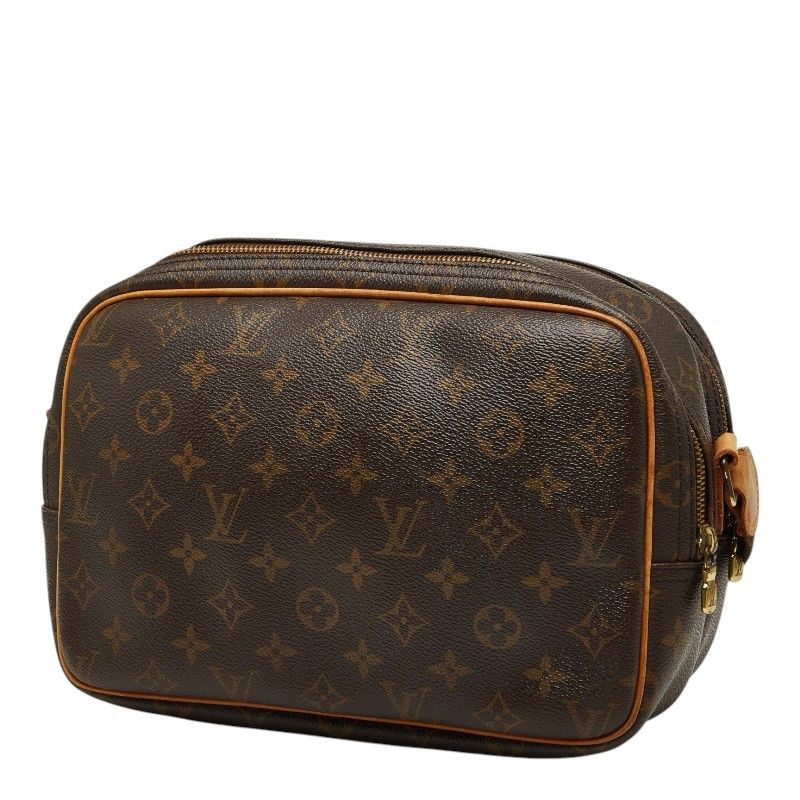 Louis Vuitton Monogram Reporter PM Crossbody Shoulder Bag Brown Leather — view 2