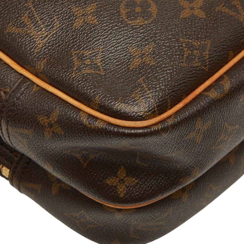 Louis Vuitton Monogram Reporter PM Crossbody Shoulder Bag Brown Leather — view 7