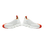 Hermes Logo Cles Sneakers Slip on 41.5 White Orange Fabric — view 3
