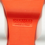 Hermes Logo Cles Sneakers Slip on 41.5 White Orange Fabric — view 8