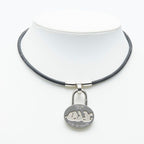 Hermes Mediterranean Limited Necklace Choker Silver Black Metal Leather — view 6