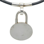 Hermes Mediterranean Limited Necklace Choker Silver Black Metal Leather — view 3