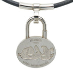 Hermes Mediterranean Limited Necklace Choker Silver Black Metal Leather — view 2
