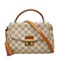 Louis Vuitton Damier Azur Croisette 2-Way Shoulder Bag White Leather