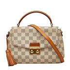 Louis Vuitton Damier Azur Croisette 2-Way Shoulder Bag White Leather