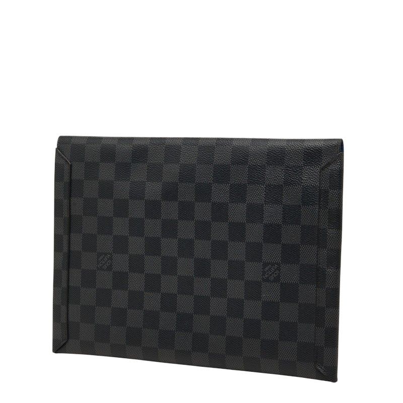 Louis Vuitton Damier Graphite Alpha Triple Pouch Set of 3 Clutch Black Leather — view 3