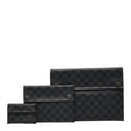 Louis Vuitton Damier Graphite Alpha Triple Pouch Set of 3 Clutch Black Leather