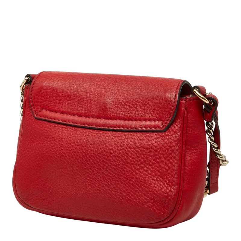 Gucci Soho Interlocking Chain Shoulder Bag Red Leather — view 2