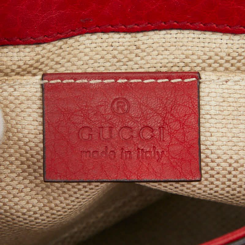 Gucci Soho Interlocking Chain Shoulder Bag Red Leather — view 9