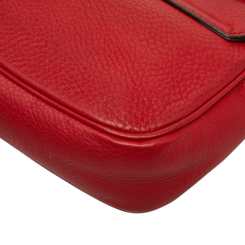 Gucci Soho Interlocking Chain Shoulder Bag Red Leather — view 6