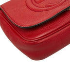 Gucci Soho Interlocking Chain Shoulder Bag Red Leather — view 5