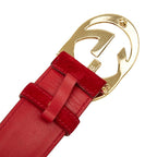 Gucci Interlocking 01 13 Red Suede Leather 1- Belt — view 5