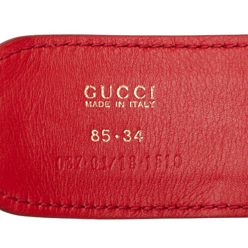 Gucci Interlocking 01 13 Red Suede Leather 1- Belt — view 8