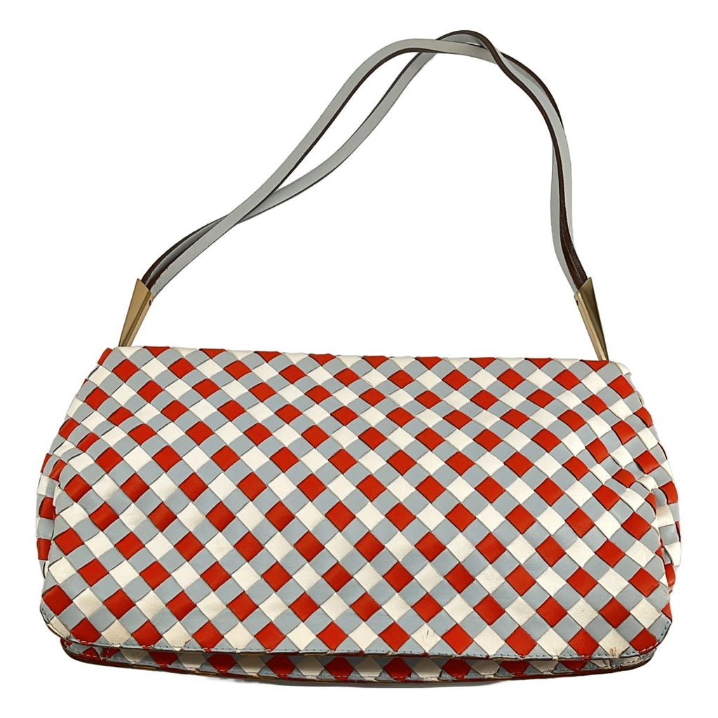 Bottega Veneta Intrecciato Shoulder Bag Sky Blue Orange