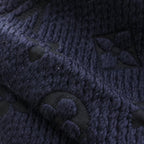 Louis Vuitton Echarpe Logo Mania Blue Nuit Scarf Monogram Fringe Silk Blend — view 6