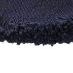 Louis Vuitton Echarpe Logo Mania Blue Nuit Scarf Monogram Fringe Silk Blend — view 5