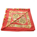 Chanel Scarf Chain Motif CC Logo Silk Red — view 4