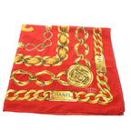 Chanel Scarf Chain Motif CC Logo Silk Red — view 3