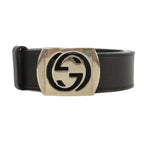 Gucci Interlocking Belt Leather Black SK — view 2