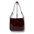 Prada Mirror Calf Leather Shoulder Bag Bordeaux — view 3