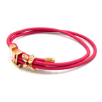 Louis Vuitton LV Blue Leather Metal Pink Bracelet Gold — view 2